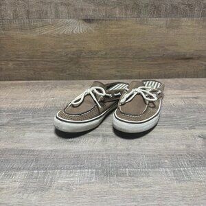 Sperry Top Sider Tan Leather Mule Boat Shoes Women's Size 6.5